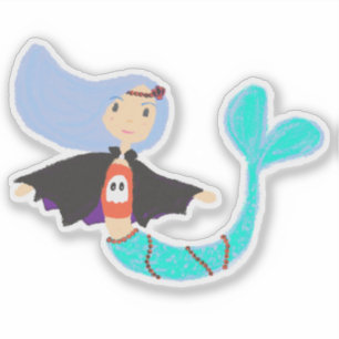 Halloween Pastel Mermaid Vampire Aufkleber