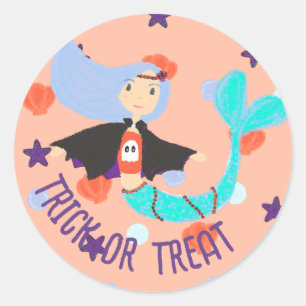 Halloween Pastel Mermaid Vampire Runder Aufkleber