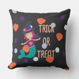 Halloween Pastel Mermaid Witch Trick oder Treat Kissen