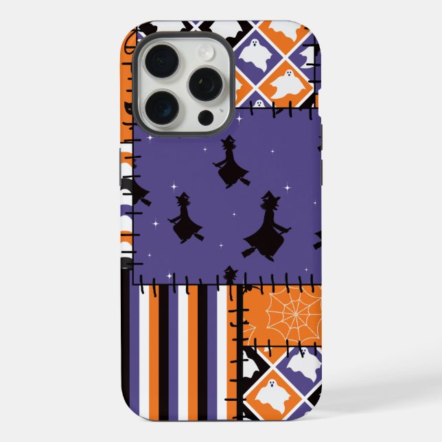 Halloween Patchwork Hexen Cats iPhone Hülle (Rückseite)