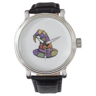 Halloween Patchwork Hexenhut Gruselig Armbanduhr