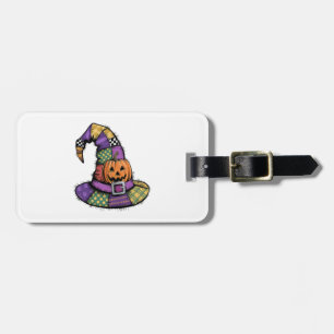 Halloween-Patchwork-Hexenhut Gruselig Gepäckanhänger