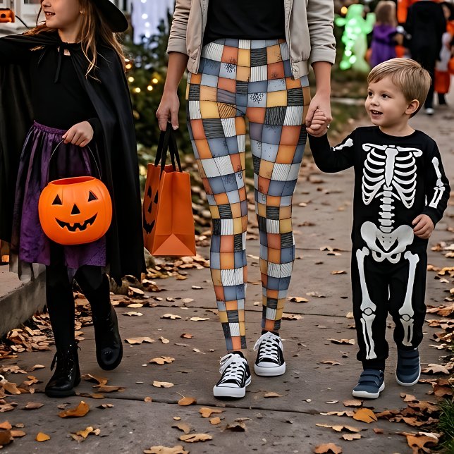 Halloween-Patchwork mit Spinnennetzen Leggings (Von Creator hochgeladen)