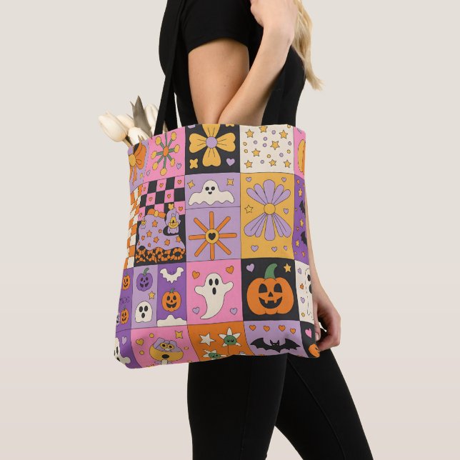 Halloween Patchwork Pattern - Feierliche Plätze (Von Nahem)