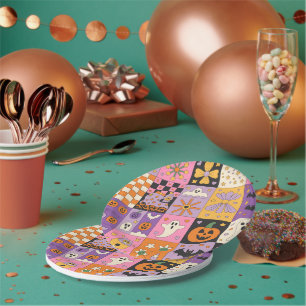 Halloween Patchwork Pattern - Feierliche Plätze mi Pappteller