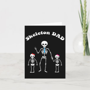 Halloween Pater Skelett Vater und Kinder Karte