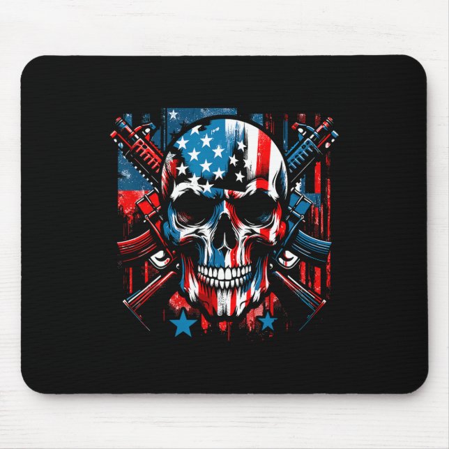 Halloween Patriotic Skeleton American Flag 4. Mousepad (Vorne)