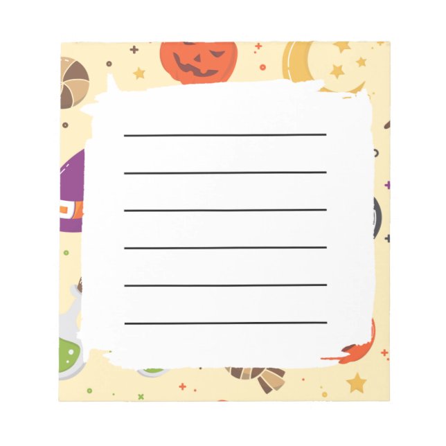 Halloween Pattern Blankenplanner Notepad Notizblock (Vorderseite)