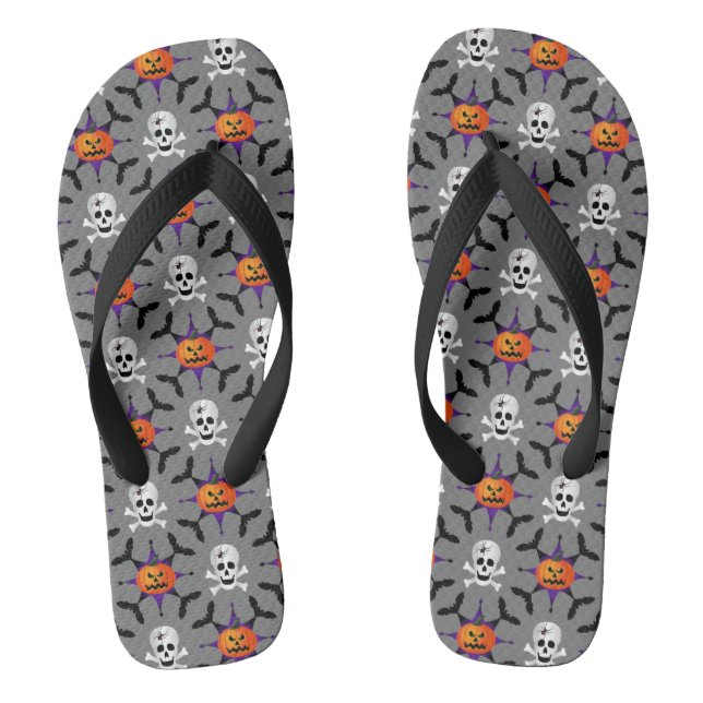 Halloween Pattern Flip Flops (Fußbett)