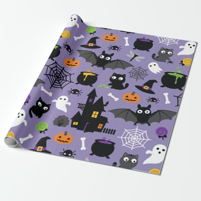 Halloween Pattern Geschenkpapier (Ungerollt)