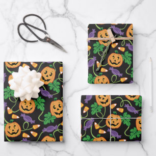 HALLOWEEN PATTERN GESCHENKPAPIER SET