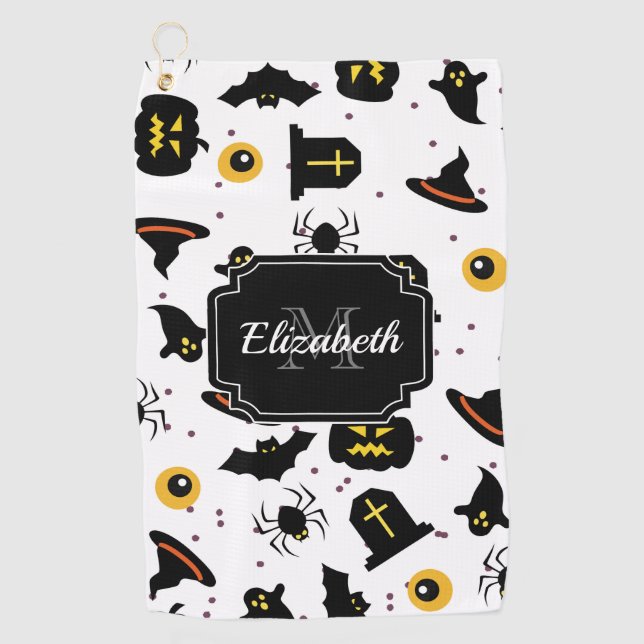 Halloween Pattern Golfhandtuch (Vorderseite)
