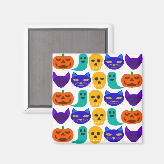 Halloween Pattern Magnet (Vorderseite/Rückseite)