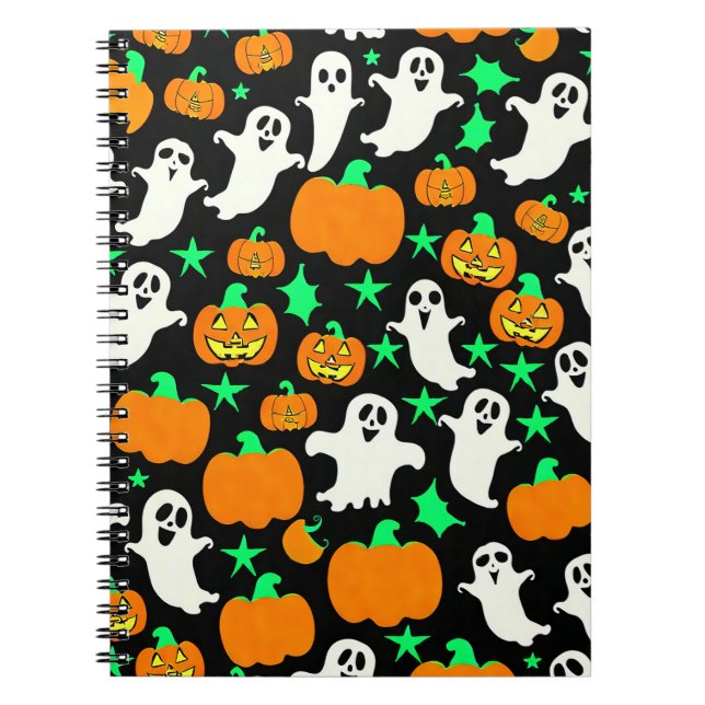 Halloween Pattern Notizblock (Vorderseite)