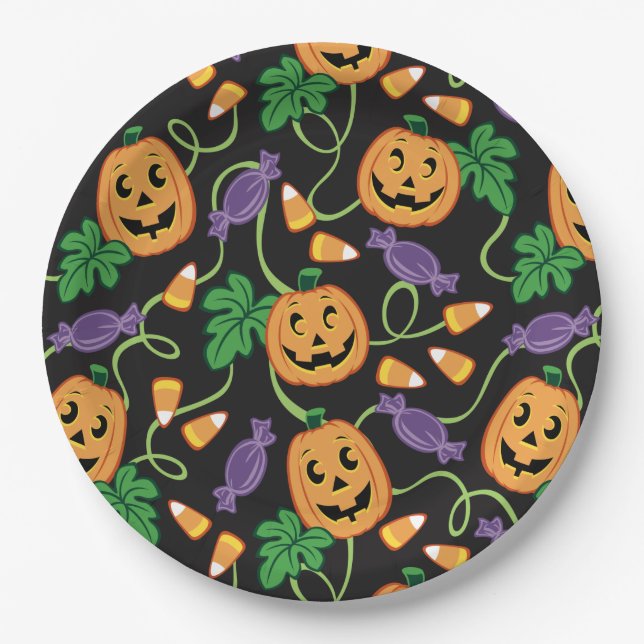HALLOWEEN PATTERN PAPPTELLER (Vorderseite)