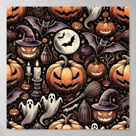Halloween Pattern Poster