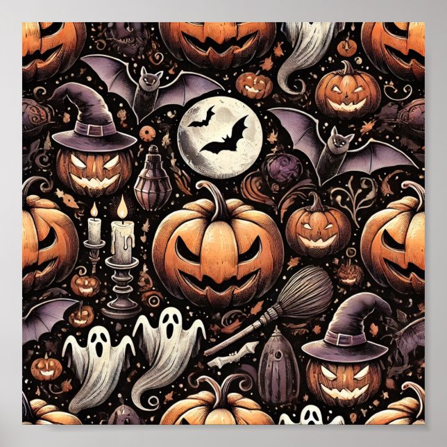 Halloween Pattern Poster (Vorne)