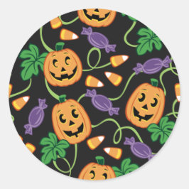HALLOWEEN PATTERN RUNDER AUFKLEBER