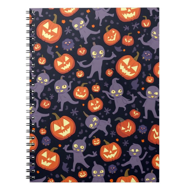 Halloween Pattern Square Note Notizblock (Vorderseite)