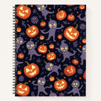 Halloween Pattern Square Note Notizbuch