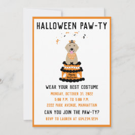 Halloween Pawty Golden Retriever Dog Einladung