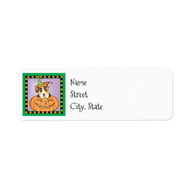 Halloween Pembroke Welsh Corgi Label (Vorne)