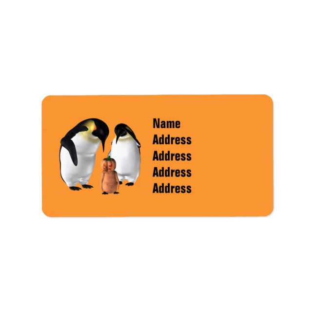 Halloween Penguin Adressaufkleber (Vorne)
