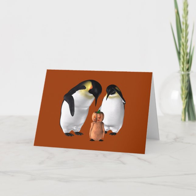 Halloween Penguin Karte (Vorderseite)