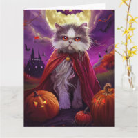 Halloween Persian Cat Vampire Pumpkins Beängstigen