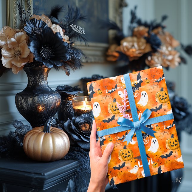 Halloween-personalisierte Geschenkpackung Geschenkpapier (Von Creator hochgeladen)