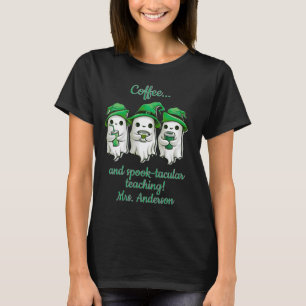 Halloween, personalisierter Kaffeelieferlehrer T-Shirt
