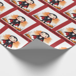 Halloween Personalize Name Vampire Boy's Geschenkpapier