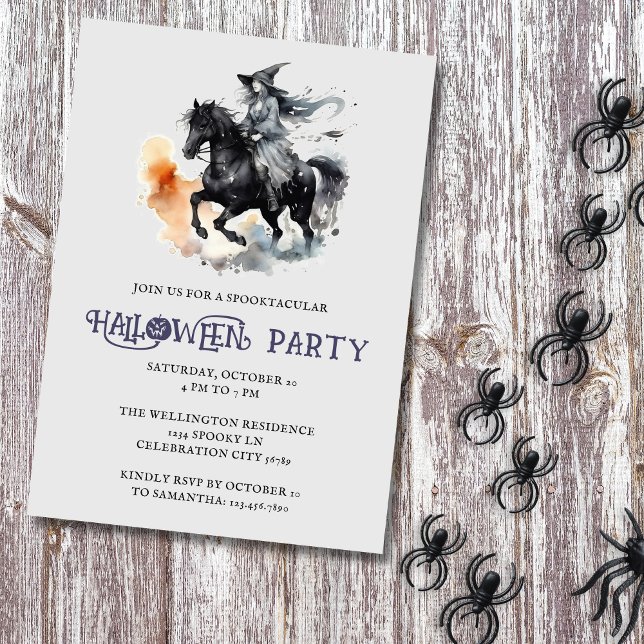 Halloween-Pferd-Hexe-Spooky-Reittier-Party Einladung (Von Creator hochgeladen)