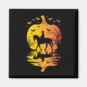 Halloween-Pferdesilhouette Kürbis Vintage-Kostüm Magnet