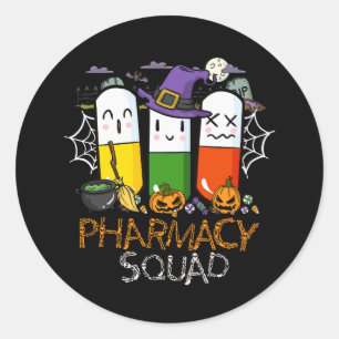 Halloween Pharmacy Squad PIlls Costume Pharmacist Runder Aufkleber
