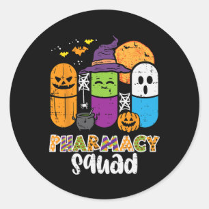 Halloween Pharmacy Squad PIlls Costume Pharmacist Runder Aufkleber