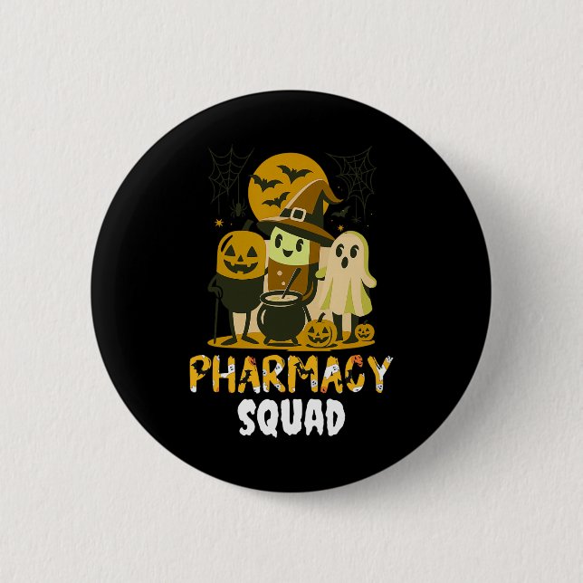 Halloween Pharmacy Squad Pills Kostümpharmaktin Button (Vorderseite)