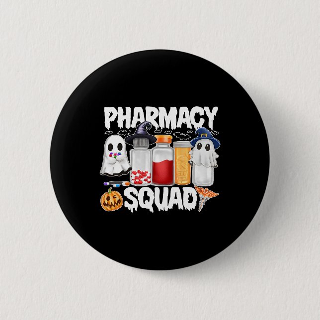 Halloween Pharmacy Squad Pills Shirts Pharmaceutic Button (Vorderseite)