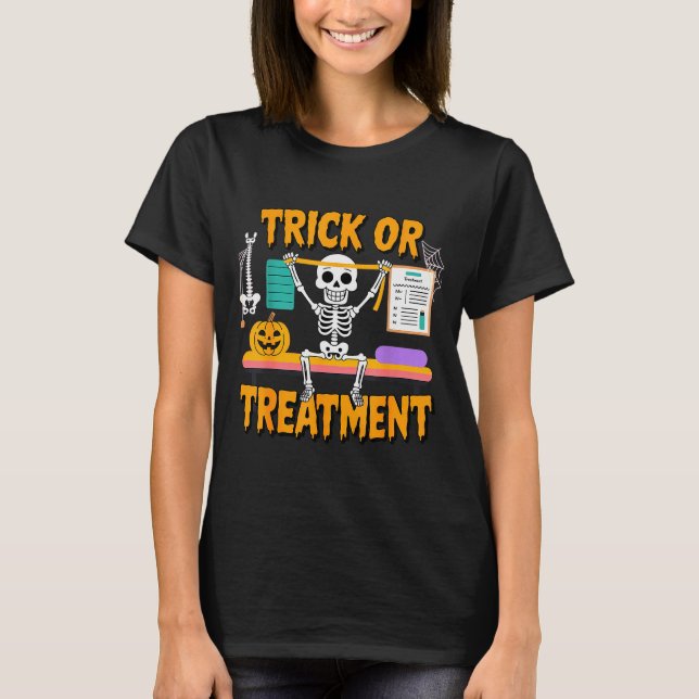 Halloween Physiotherapie Therapeut Pt Süßes oder S T-Shirt (Vorderseite)