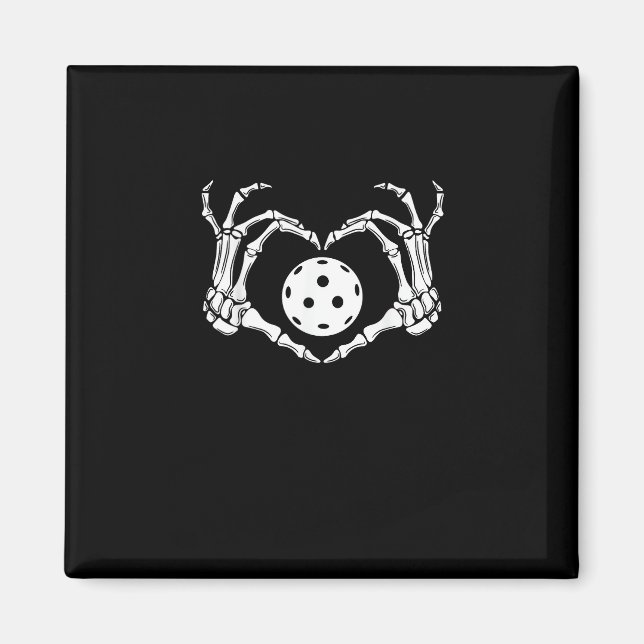 Halloween Pickle Skeleton Herz Hände Magnet (Vorne)