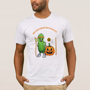 Halloween-Pickleball-Platz-Sportler-Kürbis T-Shirt