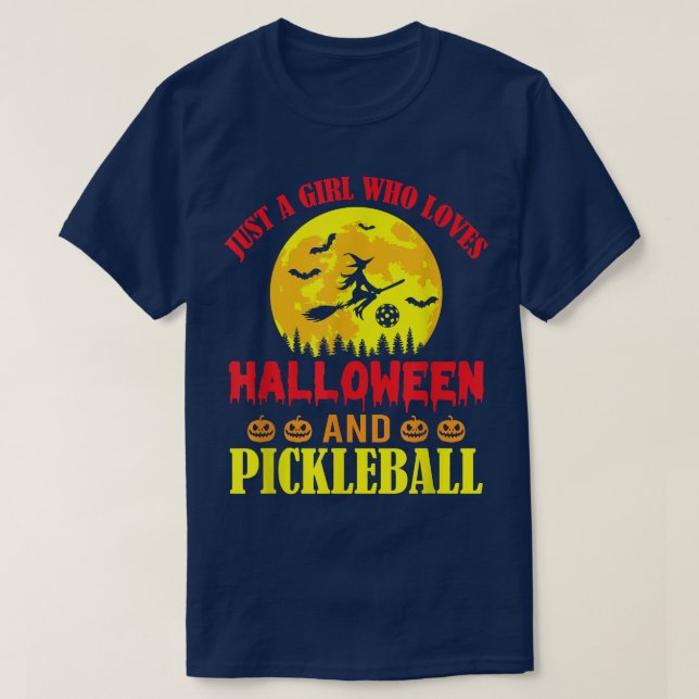 Halloween Pickleball T-Shirt Just A Girl Who Liebe (Design vorne)