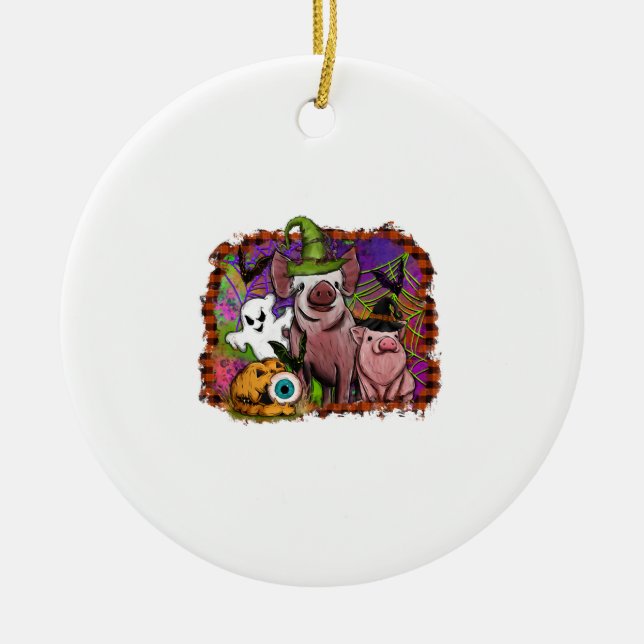 Halloween Pigs Keramik Ornament (Vorne)