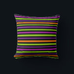 Halloween Pillow Kissen<br><div class="desc">Perfect for accenting your home for that special Halloween party, use this cute pillow shown in Halloween colors of black and orange multi.
Customize this item or buy as is.
Licensed Print</div>