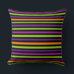 Halloween Pillow Kissen<br><div class="desc">Perfect for accenting your home for that special Halloween party, use this cute pillow shown in Halloween colors of black and orange multi.
Customize this item or buy as is.
Licensed Print</div>