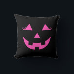 Halloween Pillow Kissen<br><div class="desc">Perfect for accenting your home for that special Halloween party, use this throw pillow shown with a cute Halloween pumpkin face print.
Customize this item or buy as is.
Licensed Print</div>