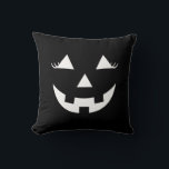 Halloween Pillow Kissen<br><div class="desc">Perfect for accenting your home for that special Halloween party, use this throw pillow shown with a cute Halloween pumpkin face print.
Customize this item or buy as is.
Licensed Print</div>