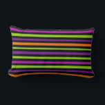 Halloween Pillow Lendenkissen<br><div class="desc">Perfect for accenting your home for that special Halloween party, use this cute striped pillow shown in Halloween colors of black and orange multi.
Customize this item or buy as is.
Licensed Print</div>