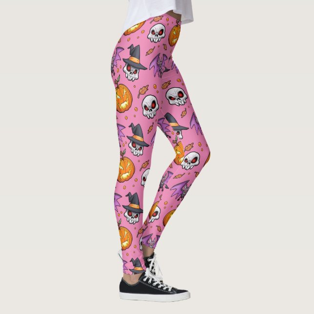 Halloween (pink), Cooler Cartoon Leggings (Rechts)