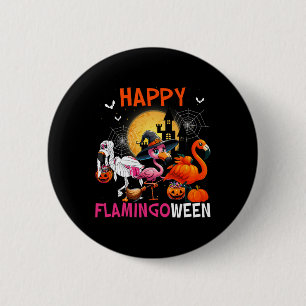 Halloween Pink Flamingo Kostüm Skeleton Hexe Button